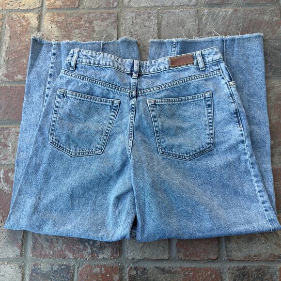 MNG Cropped Jeans Seam Front Wide Leg SIze 8 - Picture 6 of 6